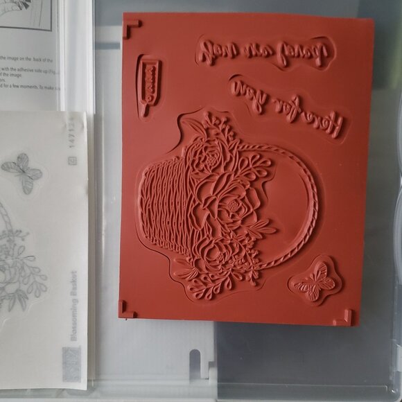 Stampin' Up! 'BLOSSOMING BASKET' Cling Stamp Set (Used) - Picture 4 of 6